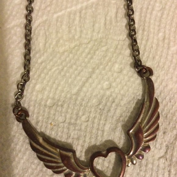 women's necklace metal chain pendant heart 18" long - Picture 2 of 5